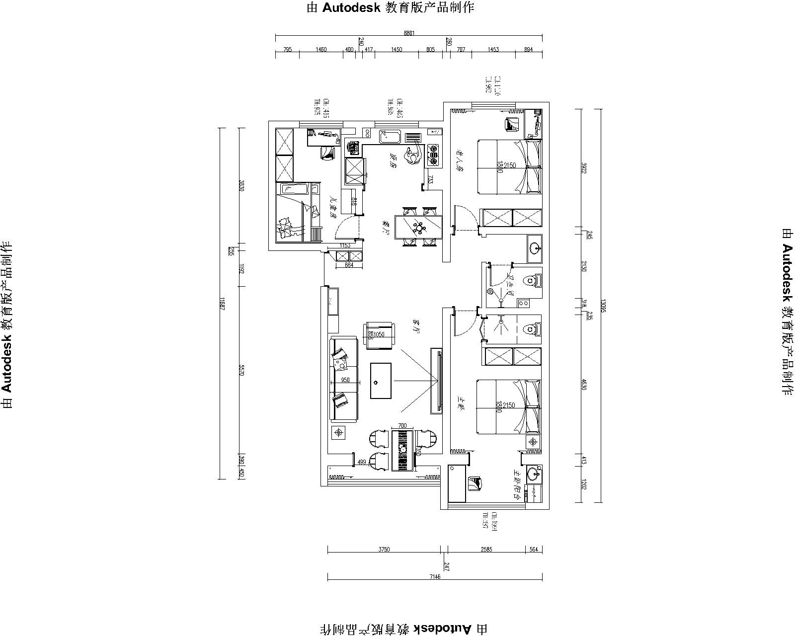 玉龍小區(qū)現(xiàn)代簡約風(fēng)格戶型圖裝修效果圖