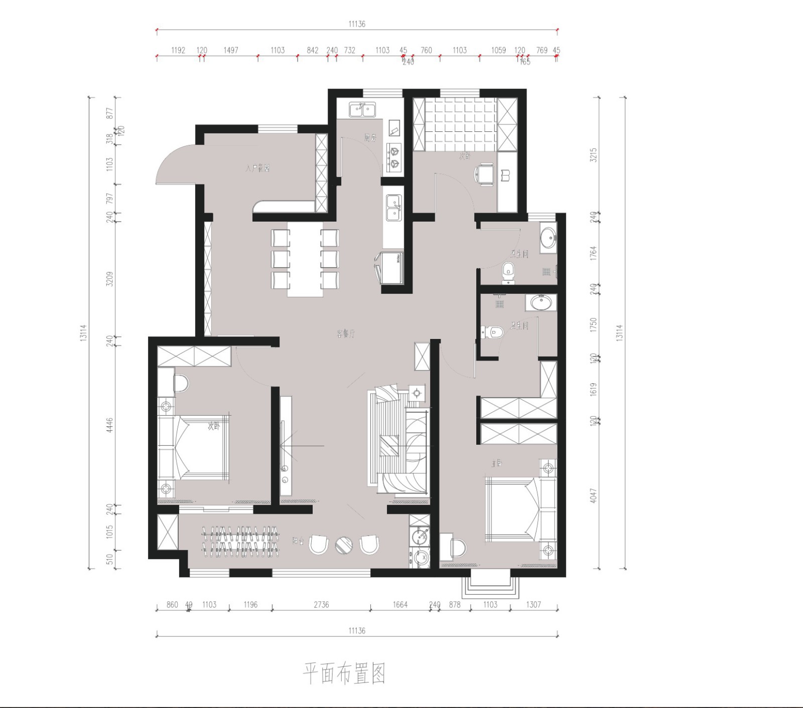 國(guó)賓壹號(hào)新中式風(fēng)格戶(hù)型圖裝修效果圖